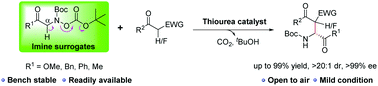 Graphical abstract: Bench-stable imine surrogates for the one-pot and catalytic asymmetric synthesis of α-amino esters/ketones