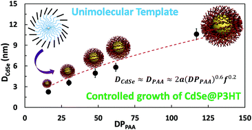 Graphical abstract: The controlled growth of conjugated polymer-quantum dot nanocomposites via a unimolecular templating strategy