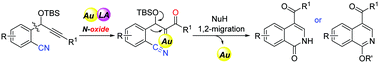 Graphical abstract: Gold/Lewis acid catalyzed oxidative cyclization involving activation of nitriles
