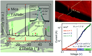 Graphical abstract: Growth of two-dimensional formamidine lead halide perovskite single-crystalline sheets and their optoelectronic properties