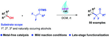 Graphical abstract: HFIP-catalyzed direct dehydroxydifluoroalkylation of benzylic and allylic alcohols with difluoroenoxysilanes