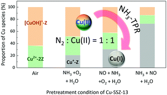 Graphical abstract: Quasi-operando quantification of Cu(ii) ions in Cu-SSZ-13 catalyst by an NH3 temperature-programmed reduction method
