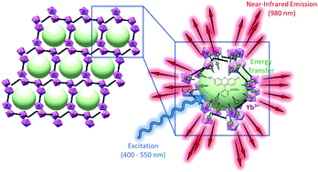 Graphical abstract: A near-infrared emitting MOF: controlled encapsulation of a fluorescein sensitizer at the time of crystal growth