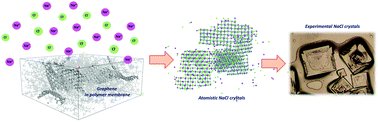 Graphical abstract: Molecular insights on NaCl crystal formation approaching PVDF membranes functionalized with graphene