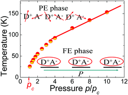 Graphical abstract: A theoretical strategy for pressure-driven ferroelectric transition associated with critical behavior and magnetoelectric coupling in organic multiferroics