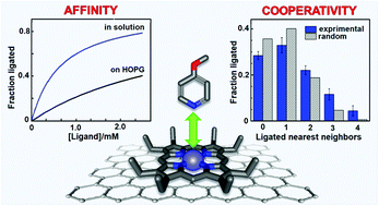 Graphical abstract: Quantifying reversible nitrogenous ligand binding to Co(ii) porphyrin receptors at the solution/solid interface and in solution