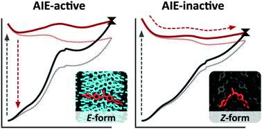 Graphical abstract: Free energy profile analysis to identify factors activating the aggregation-induced emission of a cyanostilbene derivative