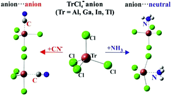 Graphical abstract: Anion–anion and anion–neutral triel bonds