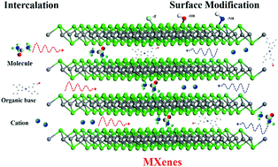 Graphical abstract: Additive-mediated intercalation and surface modification of MXenes