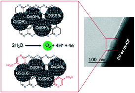 Graphical abstract: The role of catalyst–support interactions in oxygen evolution anodes based on Co(OH)2 nanoparticles and carbon microfibers