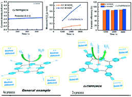 Graphical abstract: Mesoporous carbon nitride supported 5,10,15,20-tetrakis(4-methoxyphenyl)-21H,23H-porphine cobalt(ii) as a selective and durable electrocatalyst for the production of hydrogen peroxide via two-electron oxygen reduction