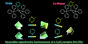 Graphical abstract: Vapochromic luminescence of a spin-coated copper(i) complex thin film by the direct coordination of vapour molecules