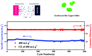 Graphical abstract: Effect of Mg2+ and Mg2+/Li+ electrolytes on rechargeable magnesium batteries based on an erythrocyte-like CuS cathode