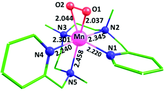 Graphical abstract: A side-on Mn(iii)–peroxo supported by a non-heme pentadentate N3Py2 ligand: synthesis, characterization and reactivity studies