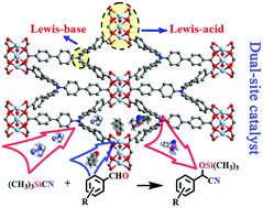 Graphical abstract: An uncoordinated tertiary nitrogen based tricarboxylate calcium network with Lewis acid–base dual catalytic sites for cyanosilylation of aldehydes