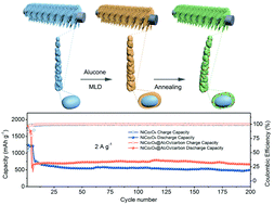 Graphical abstract: Realizing the enhanced cyclability of a cactus-like NiCo2O4 nanocrystal anode fabricated by molecular layer deposition