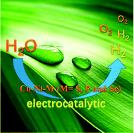 Graphical abstract: Controllable synthesis of Cu–Ni–M (M = S, P and Se) hybrid nanoarrays for efficient water splitting reaction
