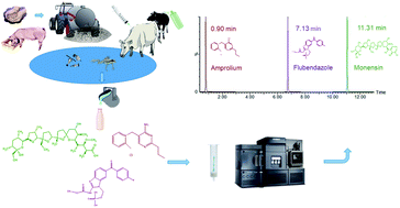 Graphical abstract: Highly sensitive multi-residue analysis of veterinary drugs including coccidiostats and anthelmintics in pond water using UHPLC-MS/MS: application to freshwater ponds in Flanders, Belgium