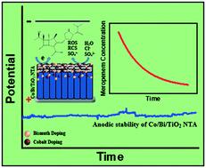 Graphical abstract: Removal of meropenem from environmental matrices by electrochemical oxidation using Co/Bi/TiO2 nanotube electrodes