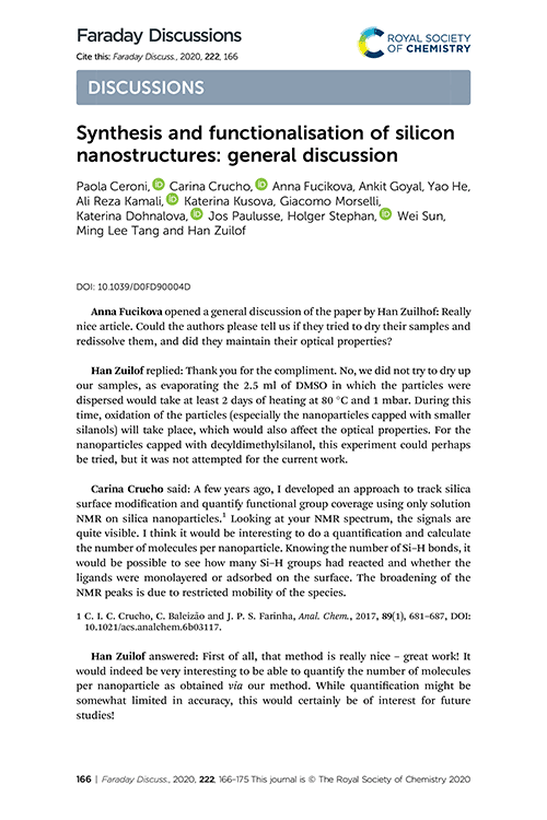 Synthesis and functionalisation of silicon nanostructures: general discussion