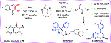 Graphical abstract: Catalytic C–C coupling of diazo compounds with arylboronic acids: using surface modified sewage sludge as catalyst