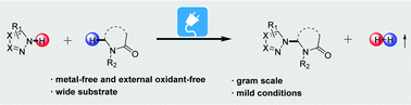 Graphical abstract: Electrochemical oxidative C(sp3)–H azolation of lactams under mild conditions