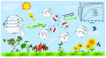 Graphical abstract: A cysteine derivative-enabled ultrafast thiol–ene reaction for scalable synthesis of a fully bio-based internal emulsifier for high-toughness waterborne polyurethanes