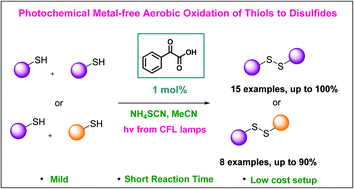 Graphical abstract: Photochemical metal-free aerobic oxidation of thiols to disulfides