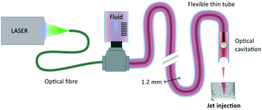 Graphical abstract: Needle-free delivery of fluids from compact laser-based jet injector