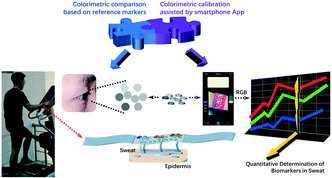 Graphical abstract: A thread/fabric-based band as a flexible and wearable microfluidic device for sweat sensing and monitoring