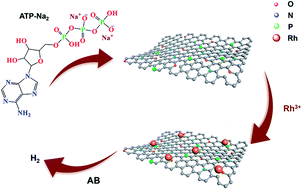 Graphical abstract: A simple and straightforward strategy for synthesis of N,P co-doped porous carbon: an efficient support for Rh nanoparticles for dehydrogenation of ammonia borane and catalytic application