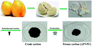 Graphical abstract: A hierarchical porous P-doped carbon electrode through hydrothermal carbonization of pomelo valves for high-performance supercapacitors