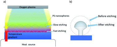 Graphical abstract: Breaking the symmetry of nanosphere lithography with anisotropic plasma etching induced by temperature gradients