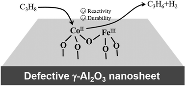 Graphical abstract: Iron doping boosts the reactivity and stability of the γ-Al2O3 nanosheet supported cobalt catalyst for propane dehydrogenation