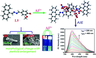 Graphical abstract: Al3+ triggered aggregation induced emission of an anthracence based azine derivative in SDS medium