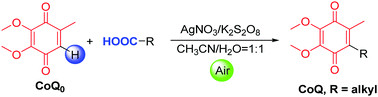 Graphical abstract: AgNO3-catalyzed decarboxylative cross-coupling reaction: an approach to coenzyme Q