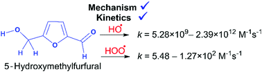 Graphical abstract: Thermodynamic and kinetic studies of the antiradical activity of 5-hydroxymethylfurfural: computational insights