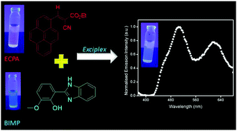 Graphical abstract: Exciplex formation between a pair of synthesized AIEgens leads to white light generation: a spectroscopic exploration