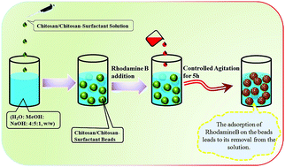 Graphical abstract: Effect of single and binary mixed surfactant impregnation on the adsorption capabilities of chitosan hydrogel beads toward rhodamine B