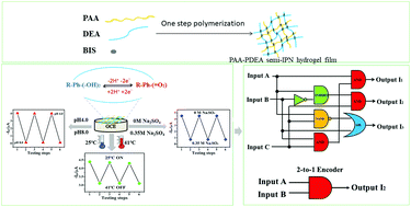 Graphical abstract: Multiple stimuli-switchable electrocatalysis and logic gates of rutin based on semi-interpenetrating polymer network hydrogel films