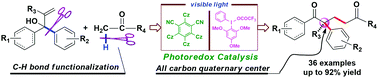 Graphical abstract: Oxidative alkylation of alkenes with carbonyl compounds through concomitant 1,2-aryl migration by photoredox catalysis