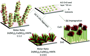 Graphical abstract: In situ approach to fabricate heterojunction p–n CuO–ZnO nanostructures for efficient photocatalytic reactions