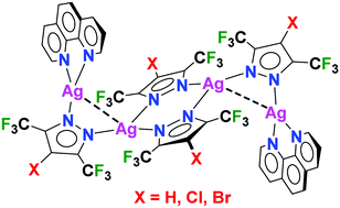 Graphical abstract: Mixed ligand complexes of silver(i) supported by highly fluorinated pyrazolates, and chelating and bridging N-heterocycles