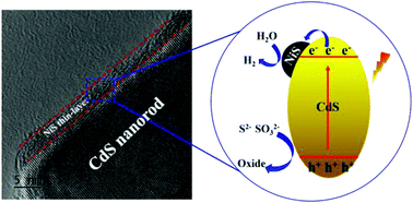 Graphical abstract: Strong interfacial coupling for NiS thin layer covered CdS nanorods with highly efficient photocatalytic hydrogen production