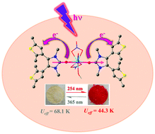 Graphical abstract: Switchable slow relaxation of magnetization in photochromic dysprosium(iii) complexes manipulated by a dithienylethene ligand