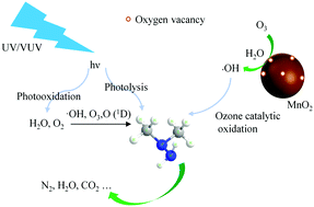 Graphical abstract: Degradation of gaseous unsymmetrical dimethylhydrazine by vacuum ultraviolet coupled with MnO2