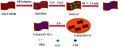 Graphical abstract: Synthesis and molecular dynamics simulation of CuS@GO–CS hydrogel for enhanced photothermal antibacterial effect