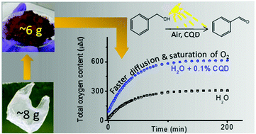 Graphical abstract: High and reversible oxygen uptake in carbon dot solutions generated from polyethylene facilitating reactant-enhanced solar light harvesting