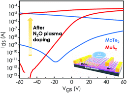 Graphical abstract: Modulation of MoTe2/MoS2 van der Waals heterojunctions for multifunctional devices using N2O plasma with an opposite doping effect