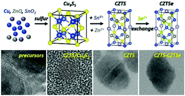 Graphical abstract: Anion exchange induced formation of kesterite copper zinc tin sulphide–copper zinc tin selenide nanoheterostructures